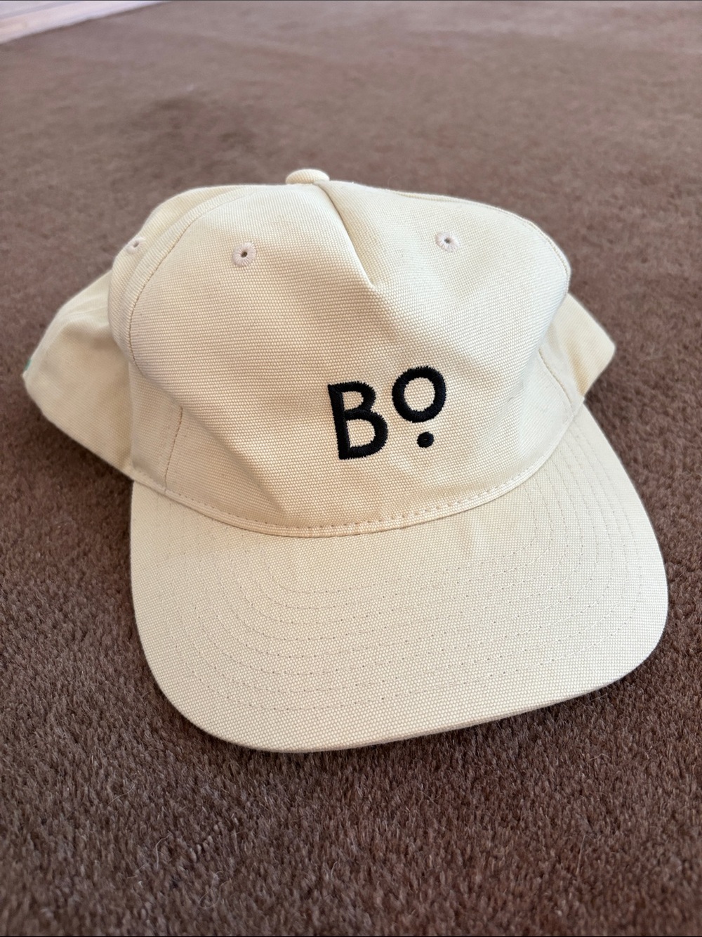 Willbo BO. Embroidered Cream Baseball Cap